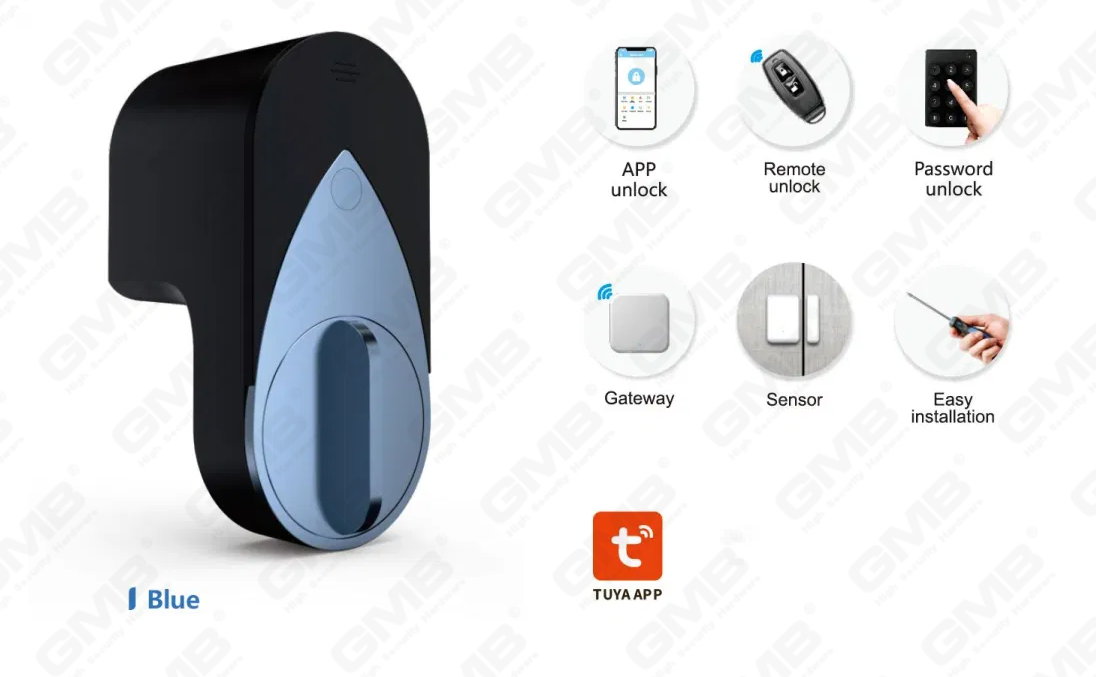 Europae Keyless Entry Tuuya App Password Fingerprint Remotis Wireless Digital Smert Porta clausum (U012)