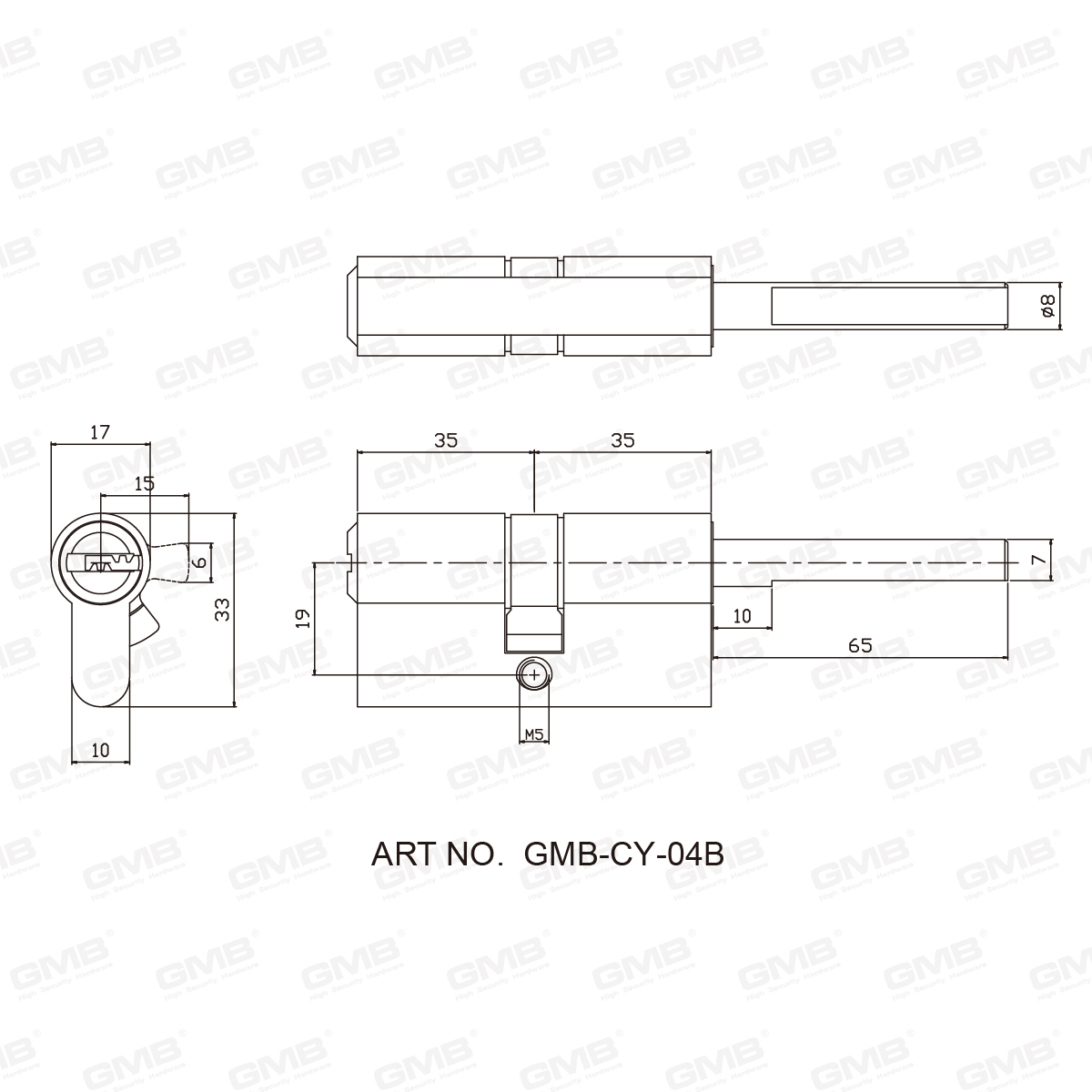 Securitatem aes cylindrici cum cauda bar-04b-VI