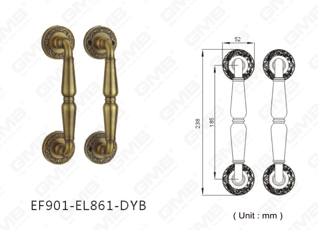 Luxuria extra portam Big cadmiae Alloy Classic Pull palpate (EF901-EL861-DYB)