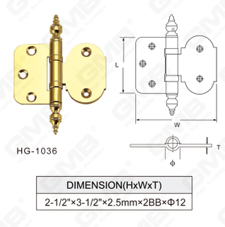 High Quality Porta Hardware Brass Porta Hinge [HG, MXXXVI]