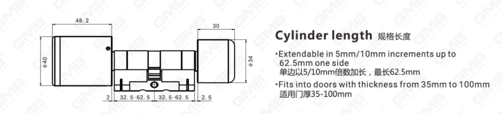 High Security Multi-Unlocking Vias IP65 keyless WiFi Digital Vocabulary Modular Profile Tuya / TT app dolor electronic ianuam cincinno cylindri