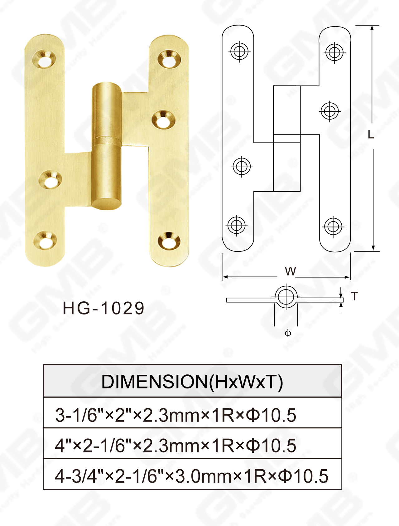 Brass Hinge Series_HG, 1029-63