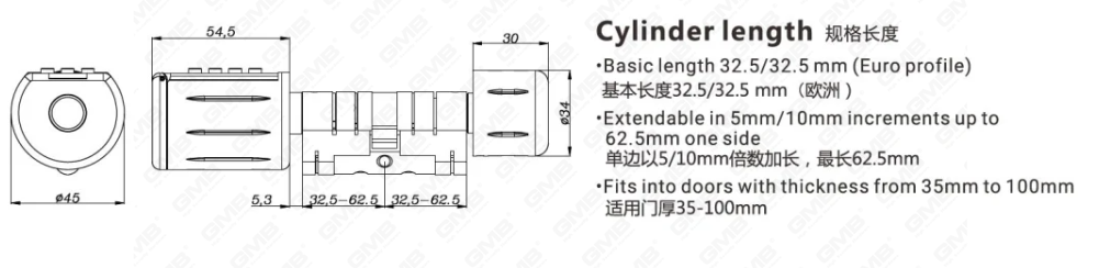 High Security Multi-Unlocking Vias IP66 Fingerprint Password Kelless WiFi Digital Password Modular Profile Tuya / TT app dolor electronic ostium clausum cylindri (5D01)