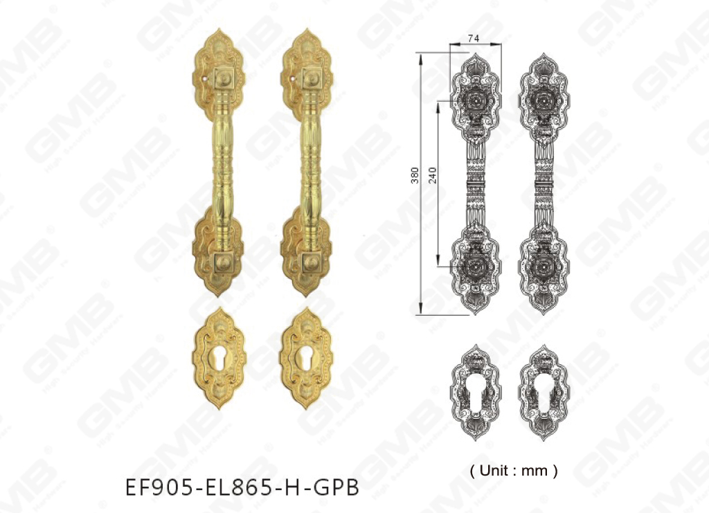 Princeps Securitatis Luxuria extra portam Big cadmiae Alloy Ordo excute manubrium (EF905-EL865-H-GPB)