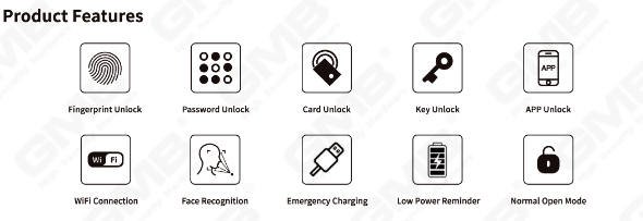 High Security FingerPrint / RFID Card / WiFi / Tuya / TT app / cum camera intelligentes anti-Peep Digital Smert Porta Tenor (DCCCXXX)